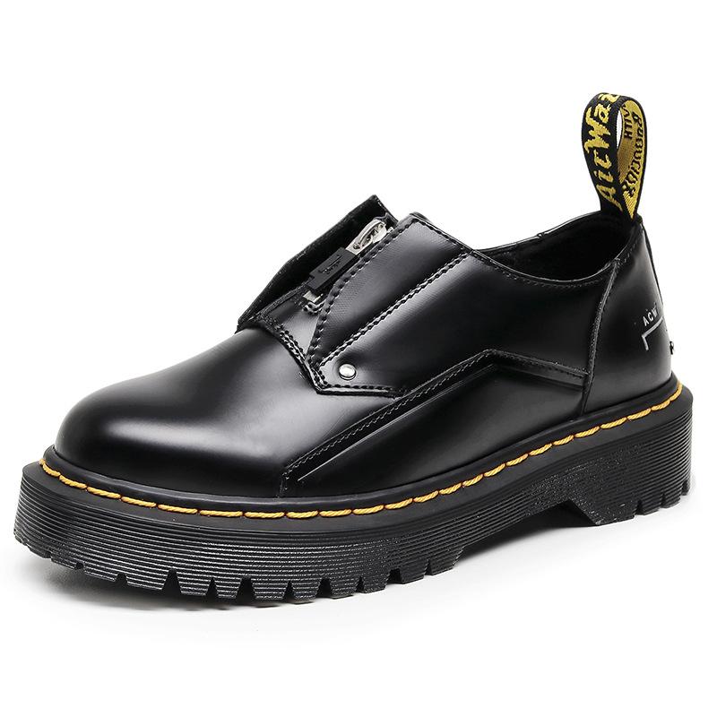 

Martin shoes casual leather shoes spring and autumn men s and women s wear-resistant, lightweight and versatile business small leather shoes 35 чёрный