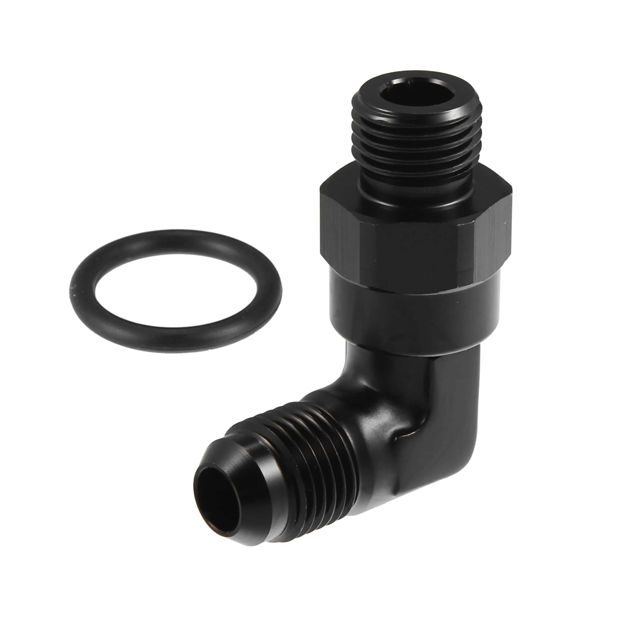 

uxcell Fuel Pump Rail Adapter Swivel Fuel Fitting Adapter with O-Ring for Car Aluminum чёрный