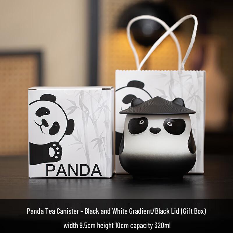Керамическая банка для хранения чая в тематике панды