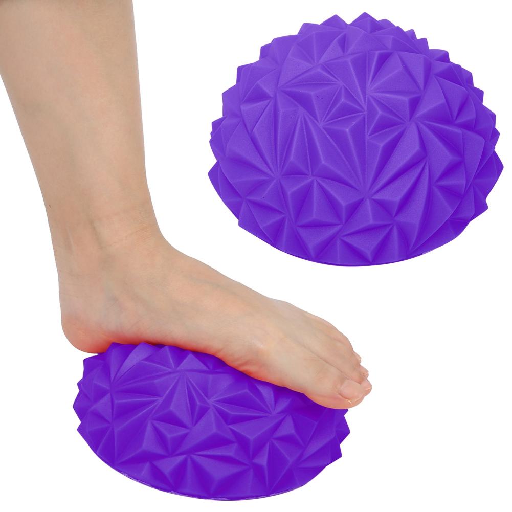 PVC Ball Stress Relief Yoga Massager Semicircle Foot Massage Balls Muscular Relaxationpurple