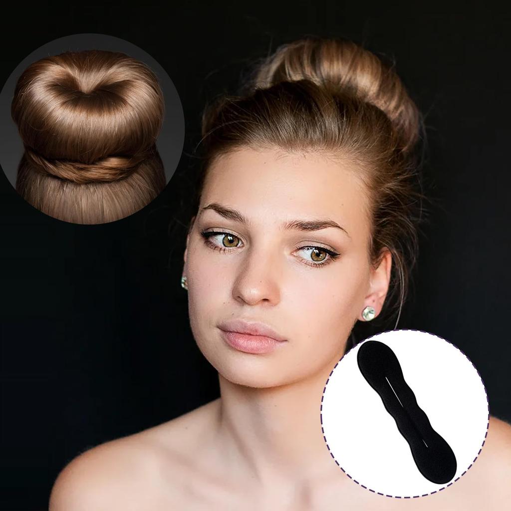 Melodio 2-Piece Black Foam Twister, Bun Maker, Ballet Bun Ring (2 Large)