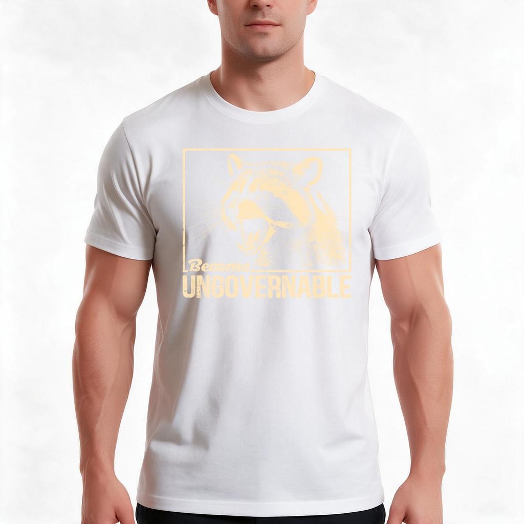 Become Ungovernable Racoon Vintage Animal Lovers Tshirt Summer Casual Cotton Tee Oversized Streetwear Tops Unisex Unisex Unisex