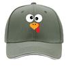 Quirky Turkey Face Cartoon Thanksgiving Graphic Sandwich Baseball Cap Unisex Women Sun Cap Outdoor Workouts Hat