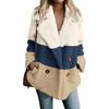 Women's Winter Casual Padded Thickened Suit Collar Button Lambswool Jacket Cardigan
