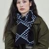 Ana Maison Cashmere Jacquard Scarf Black Km Diamond Black