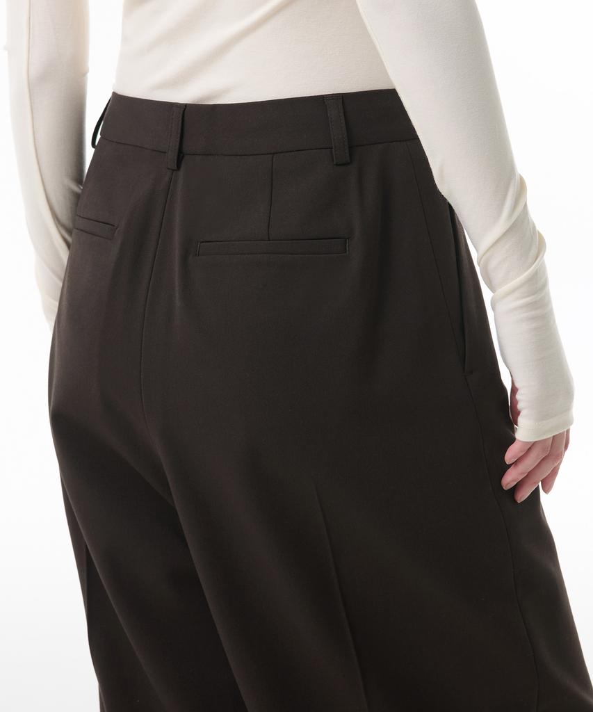 MUSINSA STANDARD WOMAN Women'S Wide Wrap Slacks [Dark Brown]