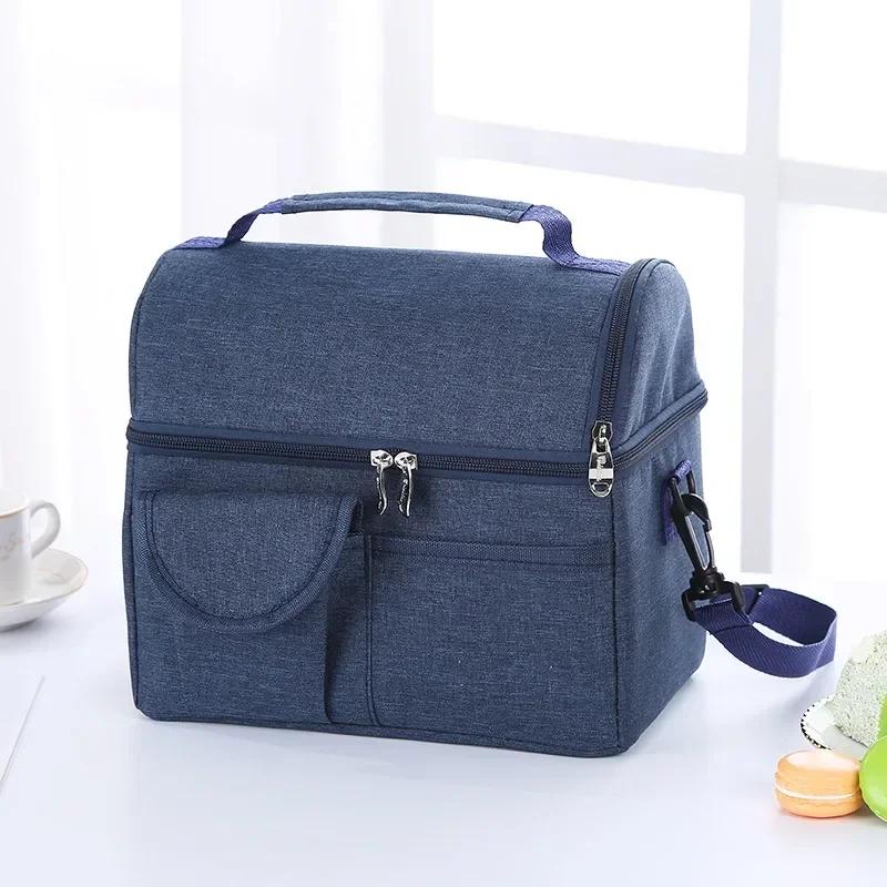 Lunch Bag Reusable Insulated Thermal Bag Women Men Multifunctional 8L Cooler And Warm Keeping Lunch Box Leakproof Waterproof