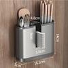 Multi Purpose Chopstick Holder with Drain Tray Spoon Storage Rack Non Perforated Space Aluminum Kitchen Chopstick Storage Rack
