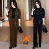 Velvet Mother's Wear 2026 Autumn/Winter Stylish Casual Loose Two-Piece Slimming Set for Middle-Aged Women