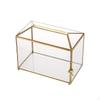 Caja de Regalo de Tarjeta de Cristal con Ranura y Cerradura Multifuncional Transparente Dorada Terrario Organizador de Felicitaciones