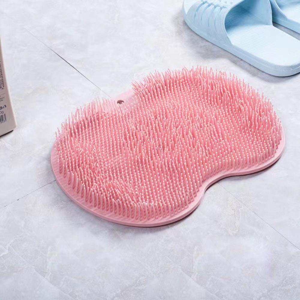 Exfoliating Shower Massage Scraper for Bathroom, Non-slip Bath Mat, Back Massage Brush, Silicone Foot Wash, Body Cleaning Tool