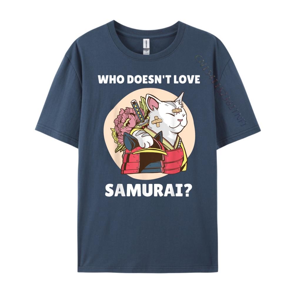 

Cute Kawaii Cat Who Doesn It Love Samurai Cat Lover Mens Designer T Shirt Spring Luxury Designer Tshirts England Style 4XL