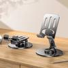 Phone Holder Foldable 360° Rotation Adjustable Desk Stand Metal Anti-Slip Silicone Pad Bracket for Phones Tablets