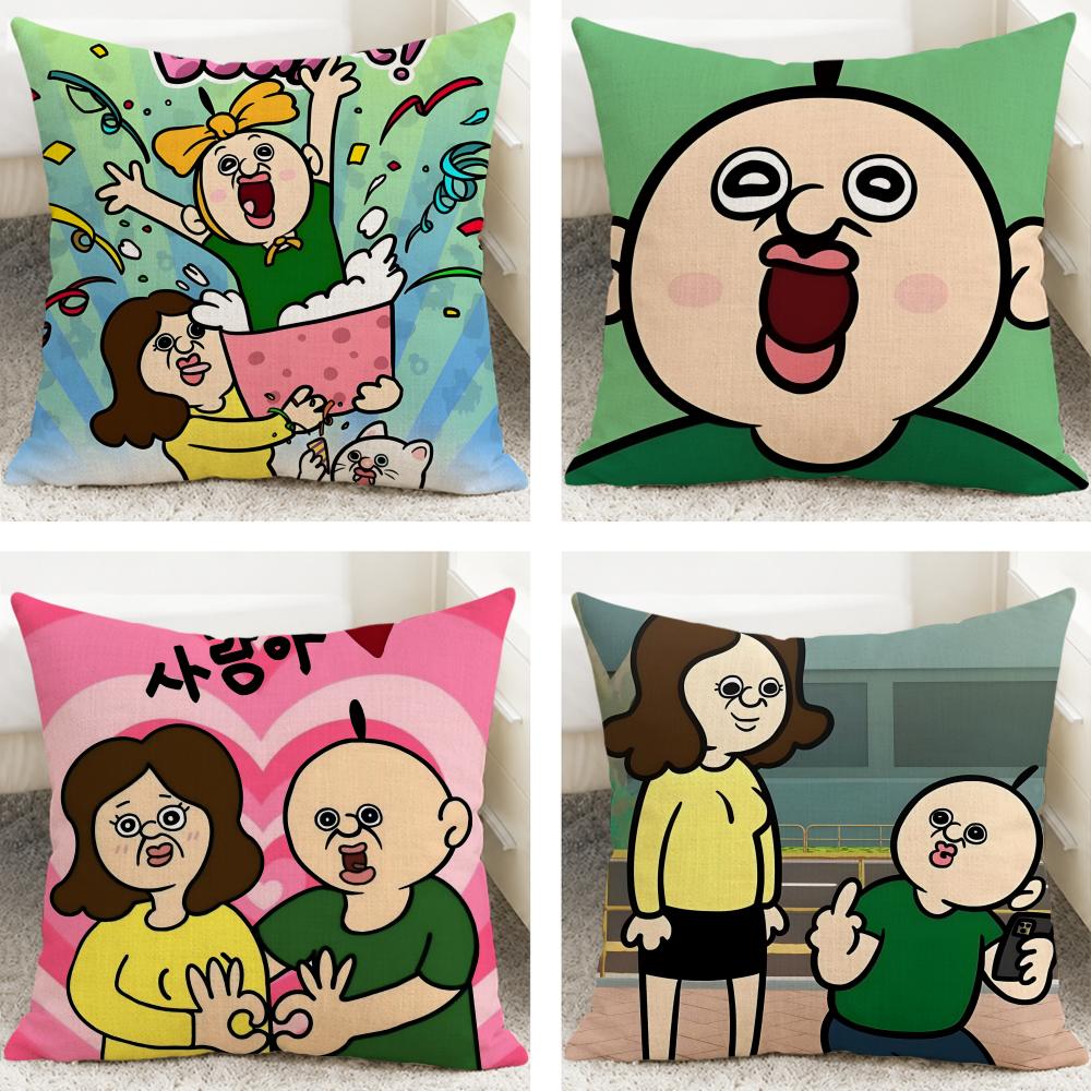 Cartoon BBANGBBANGs Diary Cushion Cover Cushion Covers Natural Linen Breathable Sofa Bedroom Decor Pillowcase