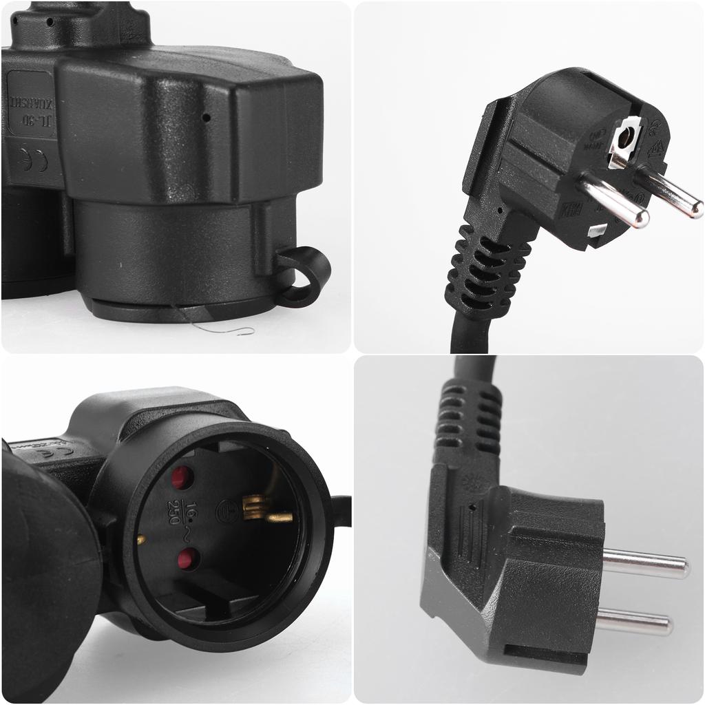 Heavy Duty Double Socket Extension Cable Fireproof Cord Outdoor Power Outlet Plastic for Outdoor & Damp Environments