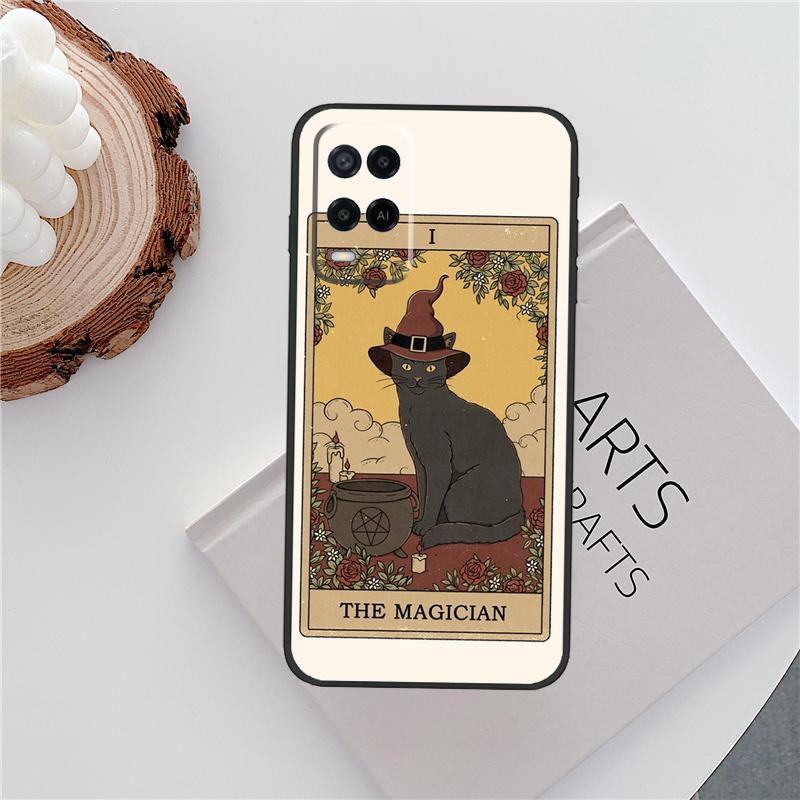 Tarot Card Cute Art Cats Case For Oppo A96 A58 A18 A38 A78 A98 A17 A77 A80 A40 A60 A16 A76 A74 A94 A54 A15 A57S Cover