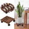 Wooden Flower Pot Mover Trolley Wheels Rolling Flower Pot Tray New Outdoor Dolly  Garden