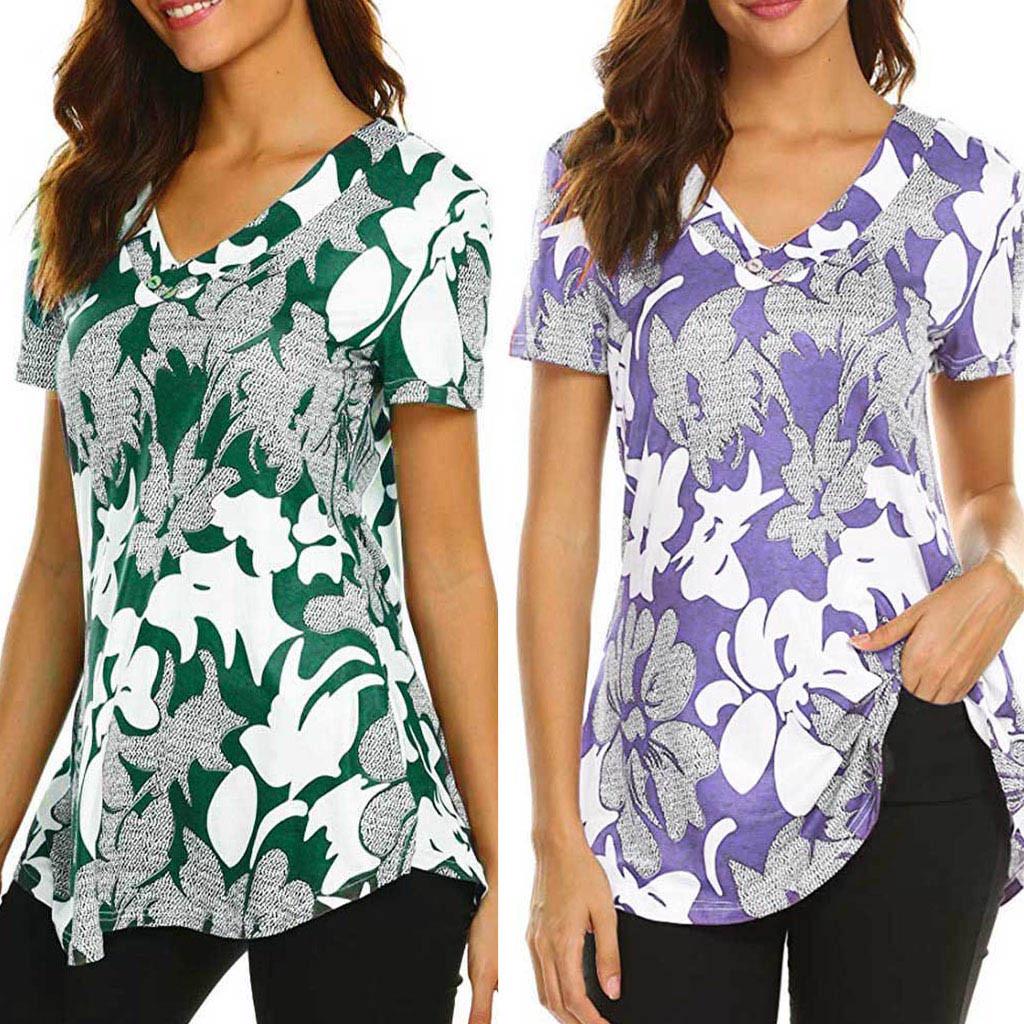 

Женская модная футболка с коротким рукавом с принтом Женские топы Блузка