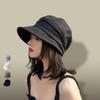 Breathable Pleated Women Cap Cotton Basin Cap Portable Retro Artist Hat