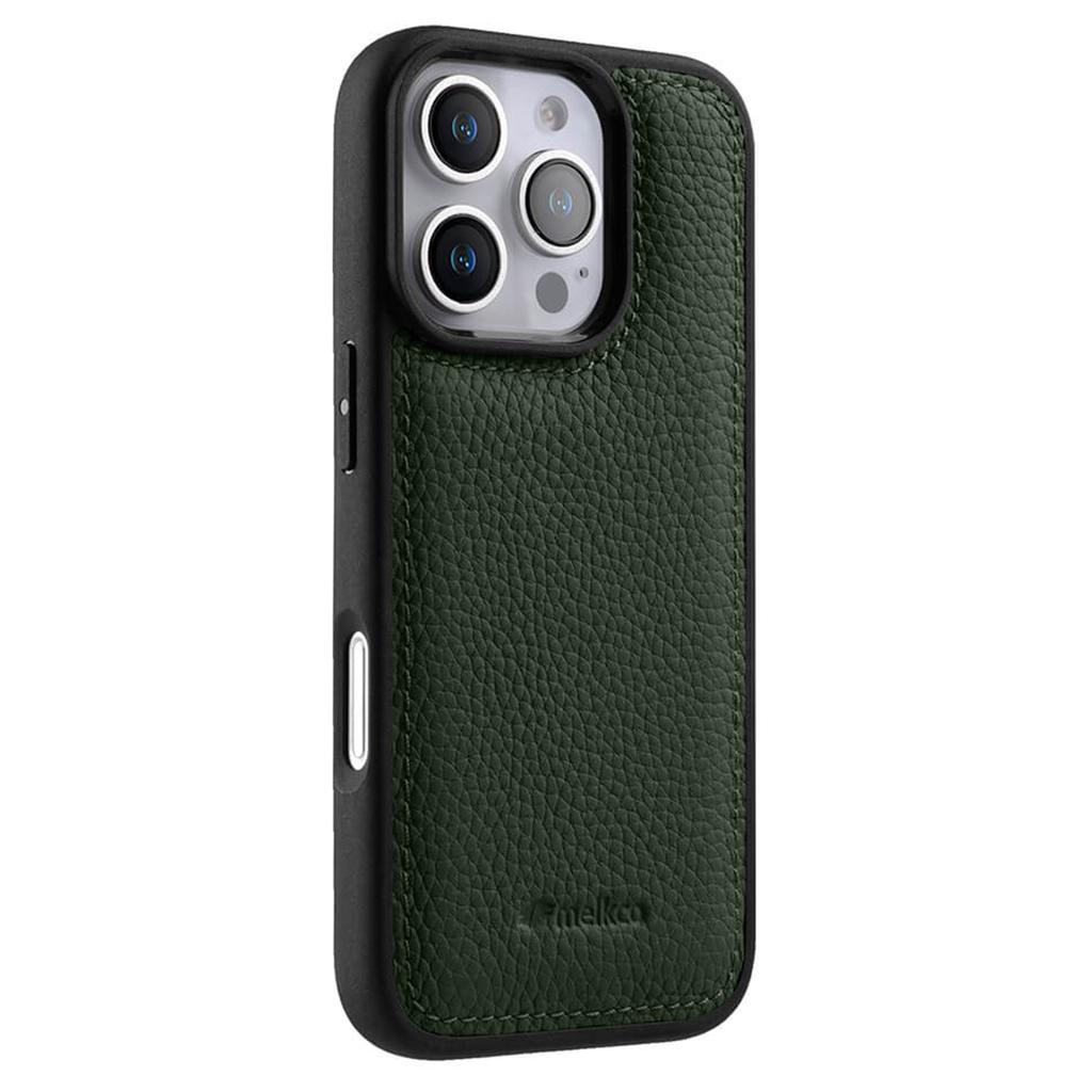 MELKCO Custodia per iPhone 16 Pro Rivestita in Vera Pelle Bovina Copertura per Telefono in PC