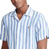 Polo Ralph Lauren SS25 Small Pony Logo Embroidered Linen Striped Short Sleeve Shirt Men Shirts MNPOWOV1N820060-400
