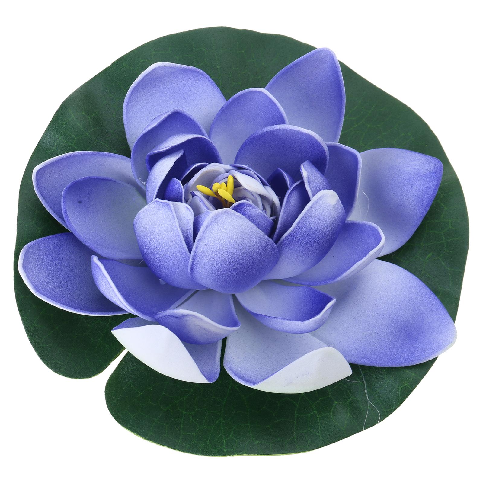

Искусственные плавающие цветы лотоса, украшение, как у живых цветов водяной лилии, для наружного пруда и внутреннего декора синий