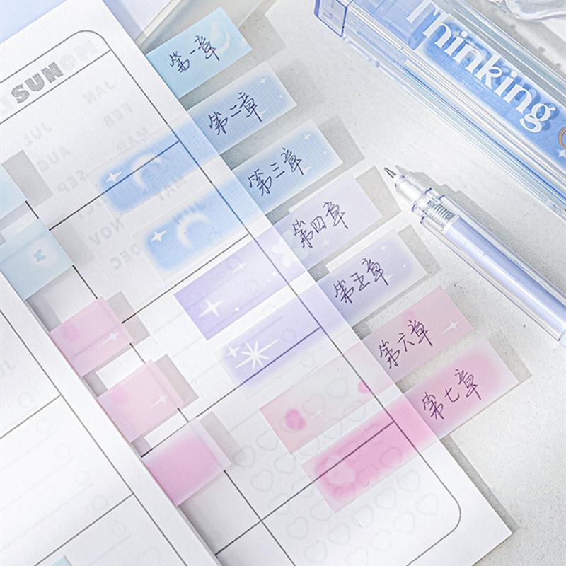 120 hárkový poznámkový blok s farebným prechodom s farebným lepiacim lístkom s úložným boxom Roztomilý motýľový mini poznámkový blok pre študentov