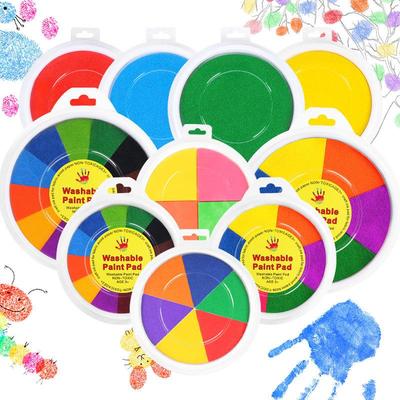 Children's DIY Finger Painting & Stamping Round Ink Pad for Journals