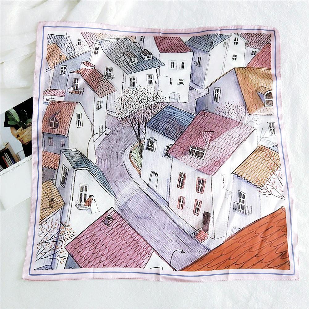 

Шовковий шарф 53 см. Маленький квадратний шарф. Універсальний для жінок, весна та осінь. Тонкий дизайн. Модний і стильний декоративний шарф. Професійний політ. 53*53cm