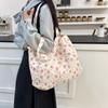2025 New Floral Bag Trend Large Capacity Rose Canvas Beach Shopping Bag Underarm Shoulder Women's Bag