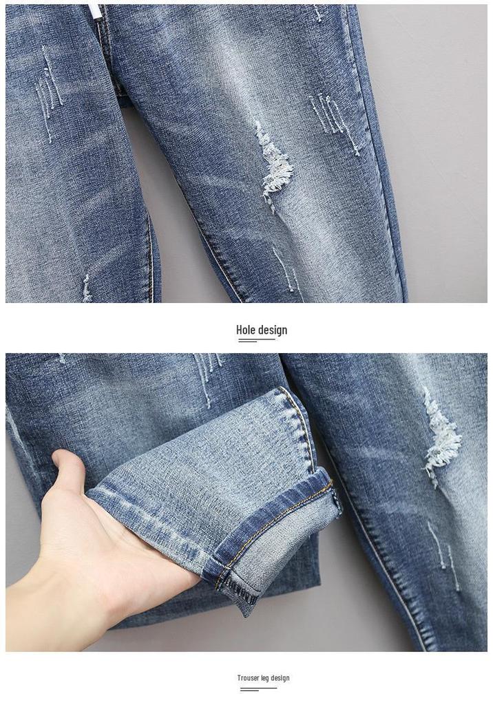 Women's Plus Size High Waist Cropped Harem Jeans - Extra Large Fit