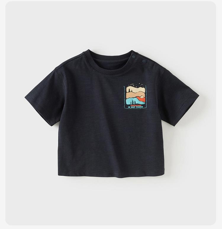 David Bella Boys' Short sleeved T-shirt Summer Edition New Children's Antibacterial Cool Bottom Shirt Medium and Large Children's Top