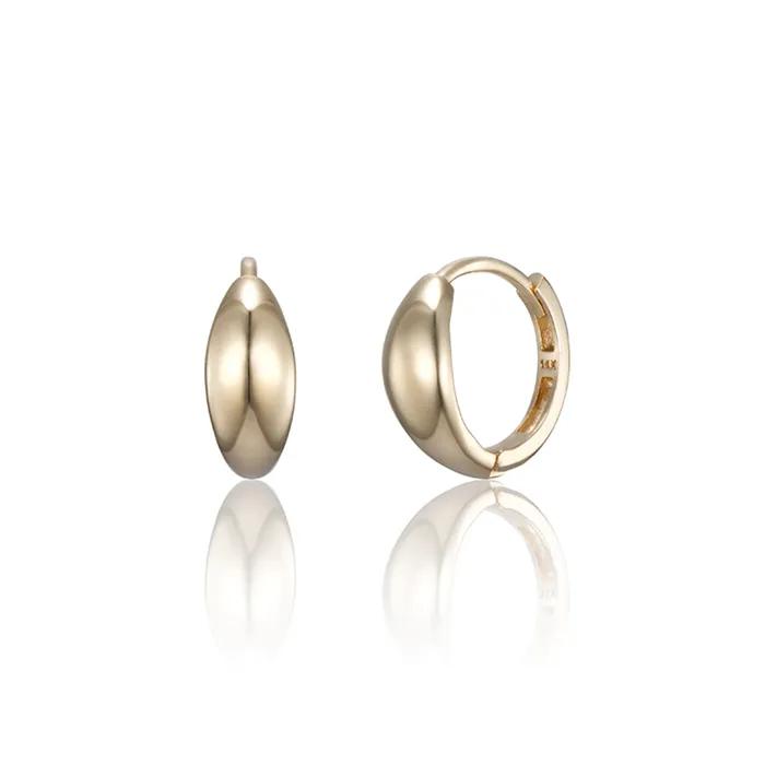 14K Jellybean One-Touch Ring Earrings