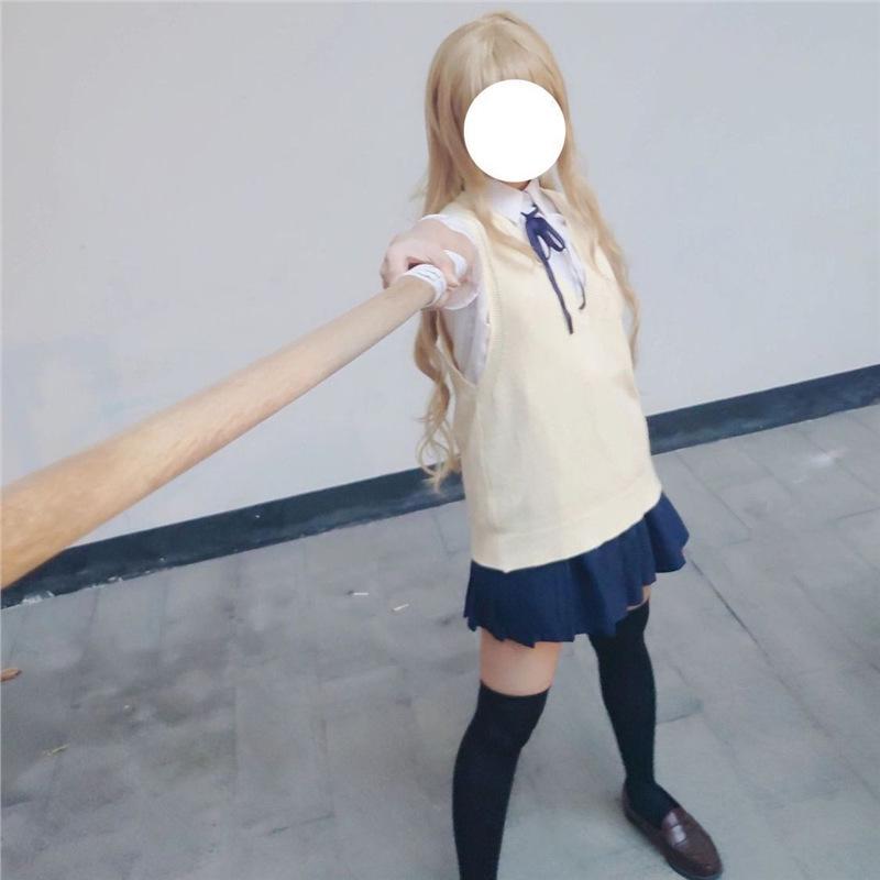 Dragon & Tiger Aisaka Taiga Cosplay JK Uniform Wool Dress Skirt Full Set
