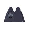 Andre Gothic Letter Jacquard Hooded Knit Sweatshirt - Streetwear Casual Dark Top Teens