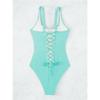 Nuovo costume da bagno intero slim conservativo tinta unita bikini da spiaggia vuoto schiena bellissima intero