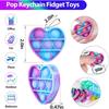 30 Pezzi Portachiavi Pop It Giocattoli Fidgeting Braccialetto Portachiavi a Forma di Cuore Arcobaleno Set di Giocattoli Tattili Confezione all'Ingrosso Premi per la Classe Bomboniere per Feste
