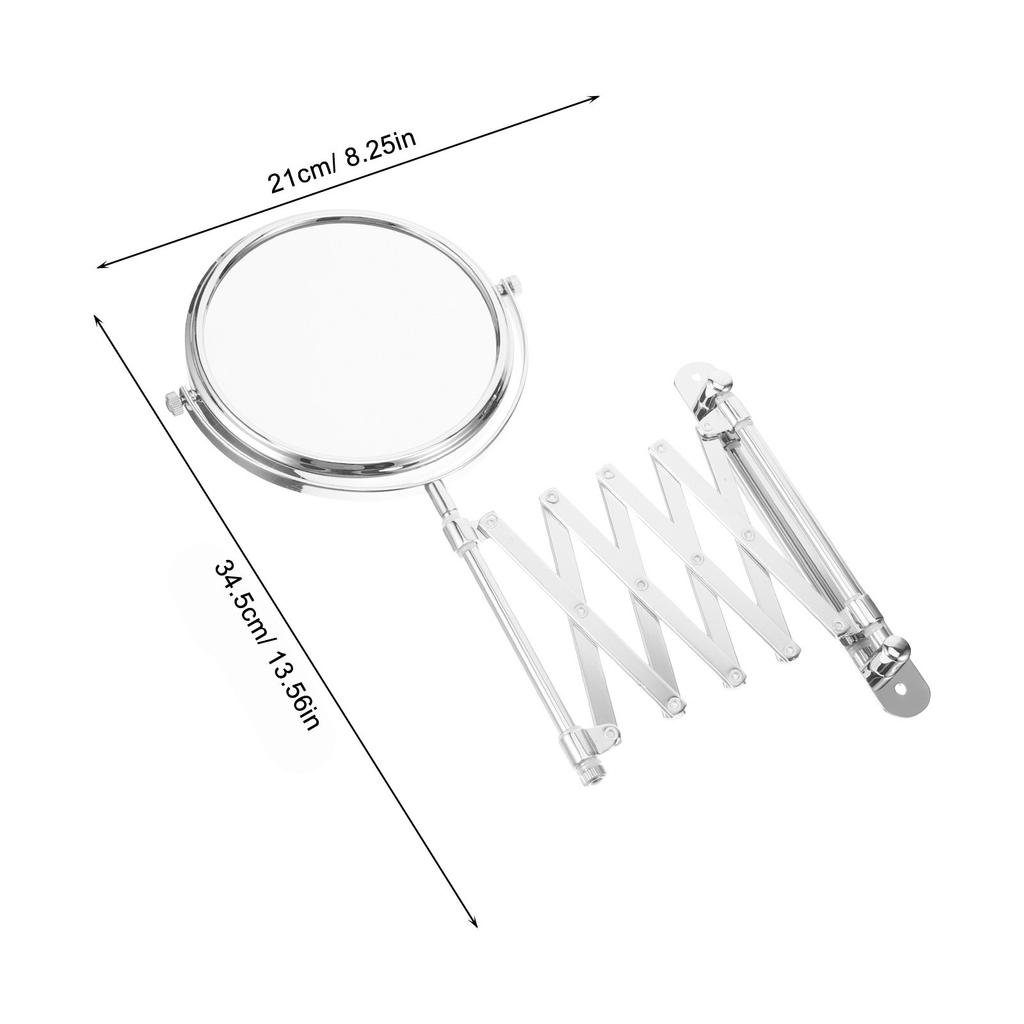 6 Inch Two Sided 3X Magnifying Wall Mounted Makeup Mirror Swivel Retractable Bathroom Mirror Extendable 360 Degree Rotation