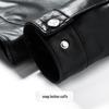 Futing Men's Genuine Leather Lapel Motorcycle Jacket