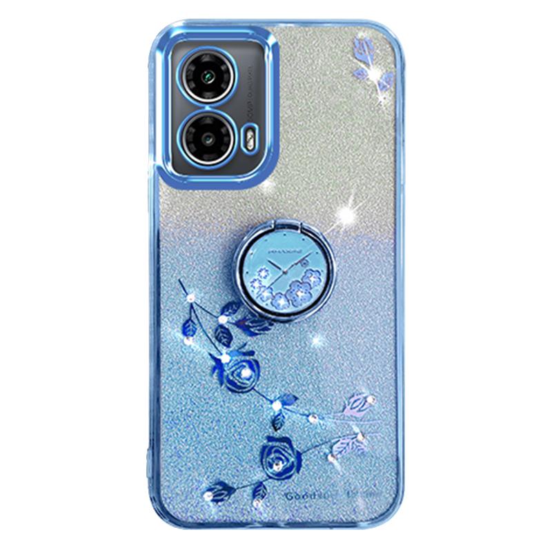 KADEM Para Motorola Moto G24 5G/Moto G24 4G Funda Gradiente Diamante de Imitación Flor TPU Carcasa de Teléfono con Soporte