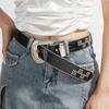 Style Pu Leather Belt With Starry Compass Buckle For Casual Youth Fashion