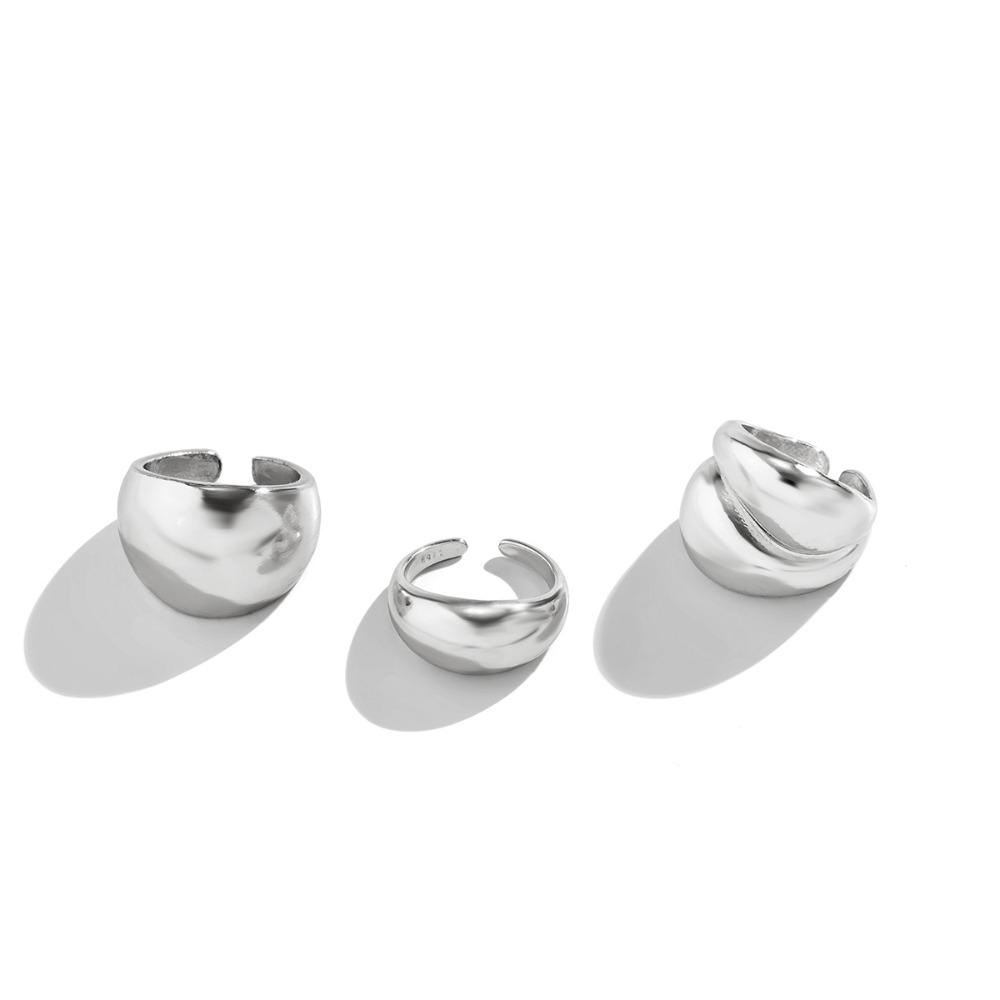 Niche Ring Set Metal Texture Ring Fashion Open Ring