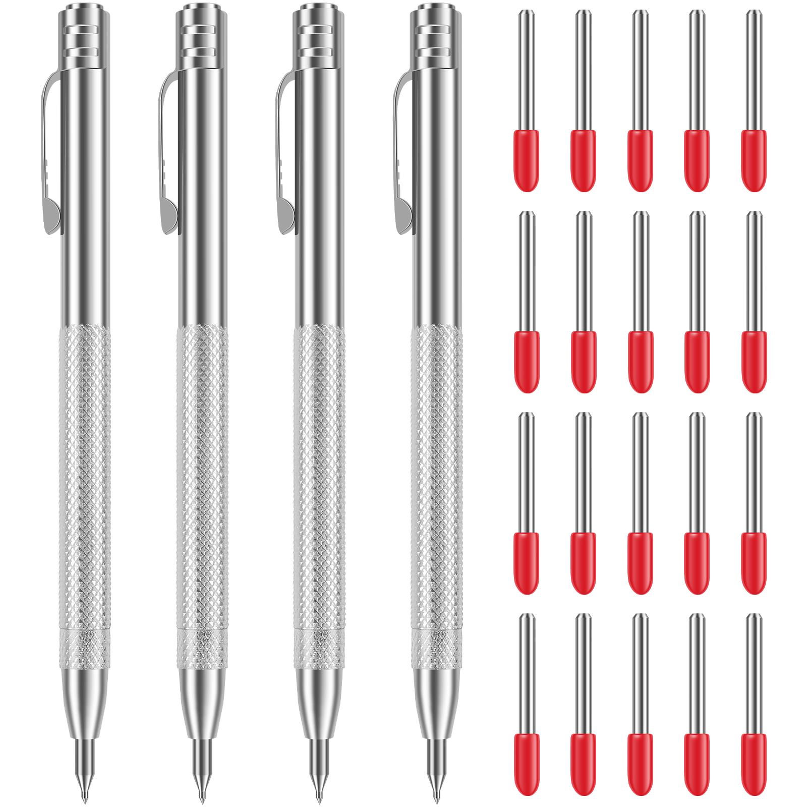 

4PCS Scribe Pen Scribe Tool Carbide Scriber Pen Metal Wood Glass Tile Cutting Marker Pencil Woodworking Hand Tools Engraving Pen Bull Point Chisel