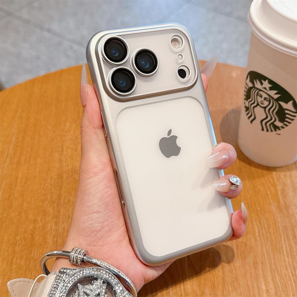 Apple iPhone 17 Pro Max Elektroplaterowane Matowe Etui Ochronne PC o Strukturze Skóry