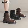 Augustine brown Martin boots new winter French thin boots thick-soled Maillard velvet short boots