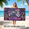 Dog Theme Soft Beach Towel Personalized Custom Name Text Towel Portable for Beach Pool Travel