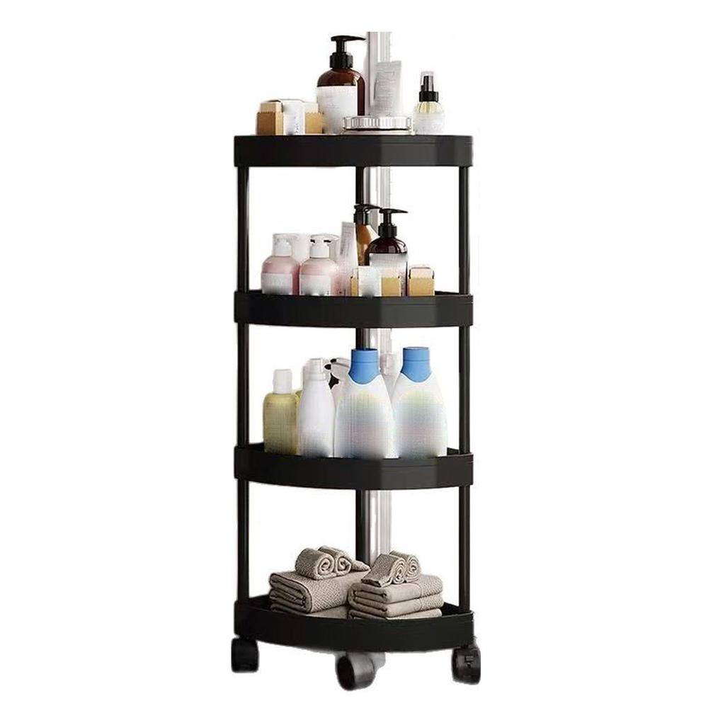 Triangular Corner Storage Rack, Bathroom & Organizer, Wheeled Multi-Layer Storage for Small Spaces & Storage
