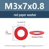 Yigu Red Mica Paper Washer Gasket M2-M20 Flat Washer