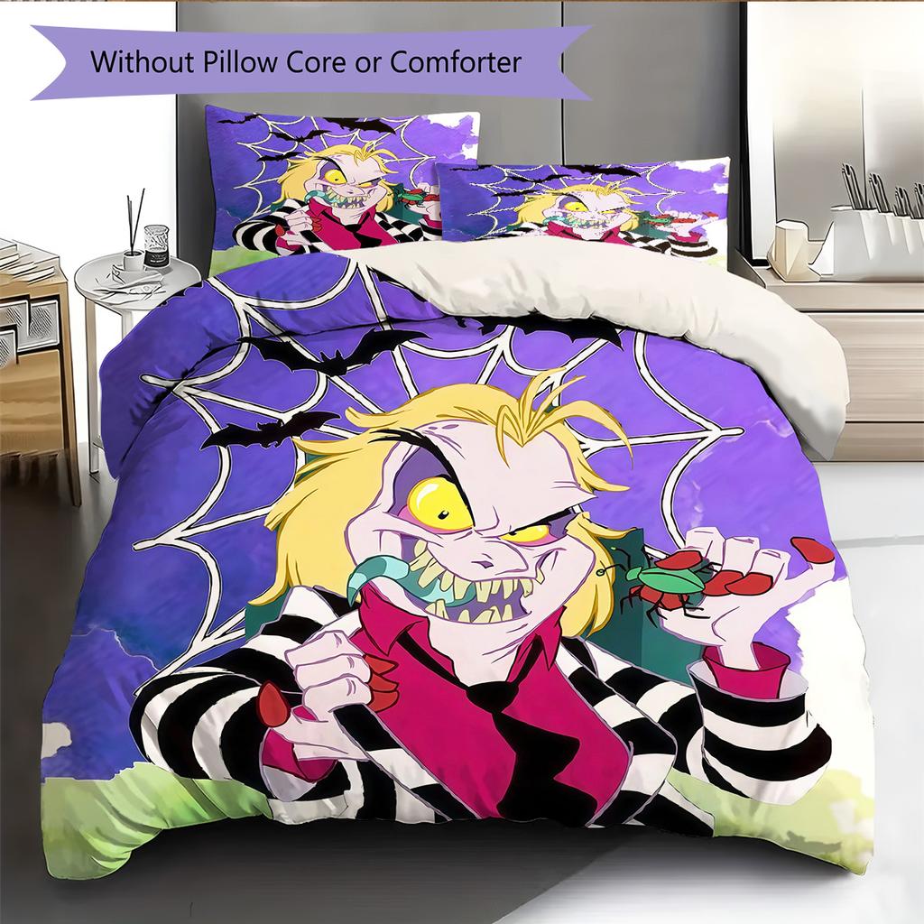 Beetlejuice2 Pattern Bedding Quilt Set Home Decoration Gift (1 * Duvet Cover + 2 * Pillowcase Without Core)