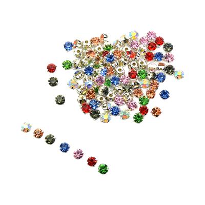 100pcs Square Grade A Rhinestone Beads Sew On for Jewelry Makings 6mm